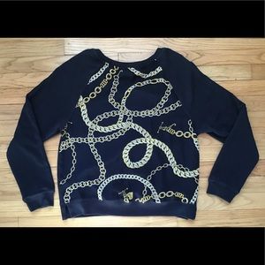 Juicy Couture Chain Print Pullover Sweatshirt L